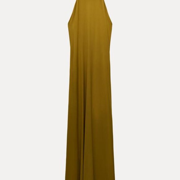 ZARA LONG OPEN BACK HALTER DRESS - Picture 6 of 9